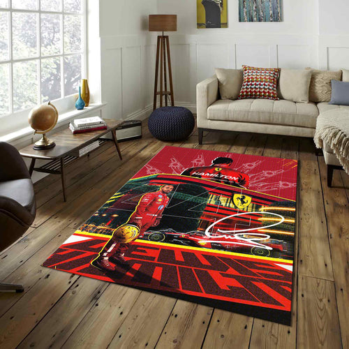 Lewis Hamilton Rug, Ferrari Rug