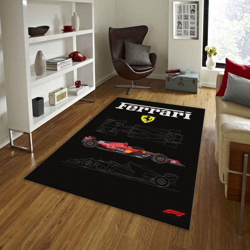 Ferrari F1 Rug, Ferrari F1 Car Rug: Personalized Garage Decor