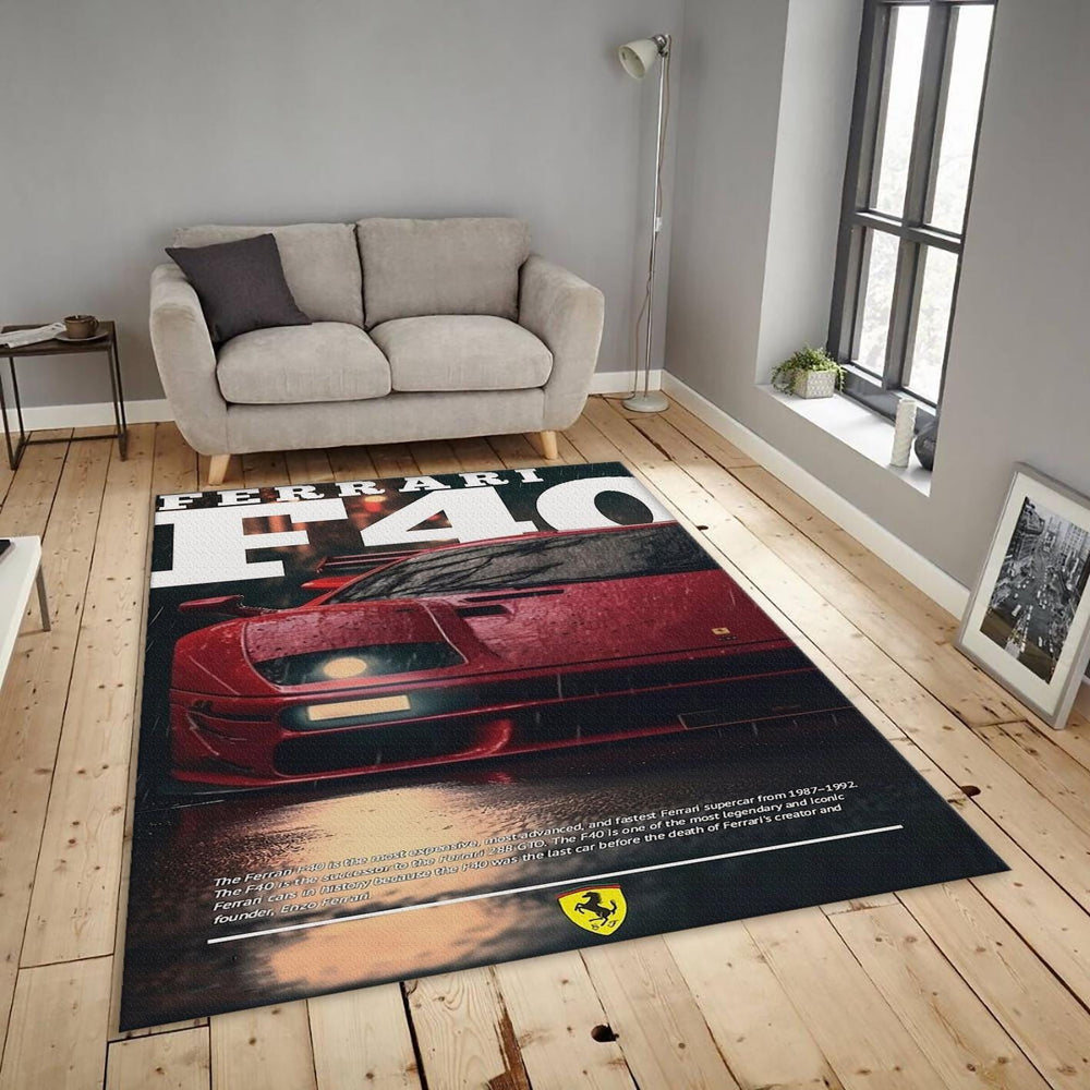 Ferrari F1 Rug, Ferrari F40 Rug: Personalized Car Enthusiast Gift