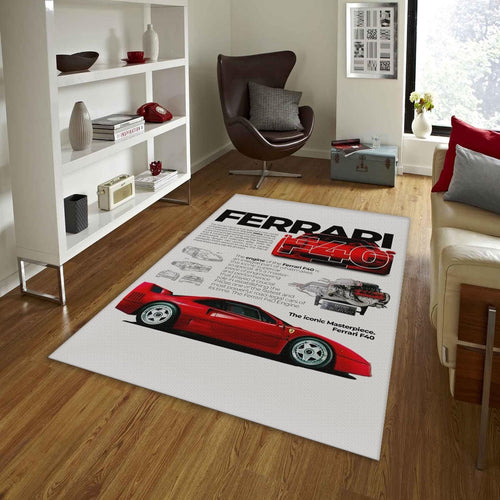 Ferrari F1 Rug, Ferrari F40 Rug: Car Enthusiast Gift
