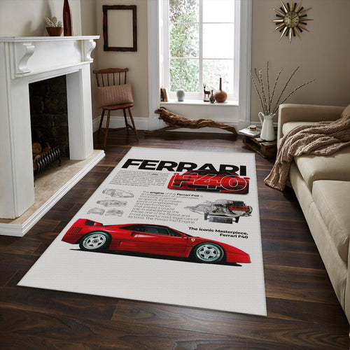 Ferrari F1 Rug, Ferrari F40 Rug: Car Enthusiast Gift