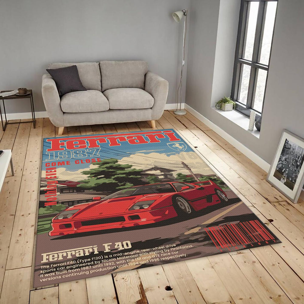 Ferrari F1 Rug, Ferrari F40 Rug: Automotive Decor