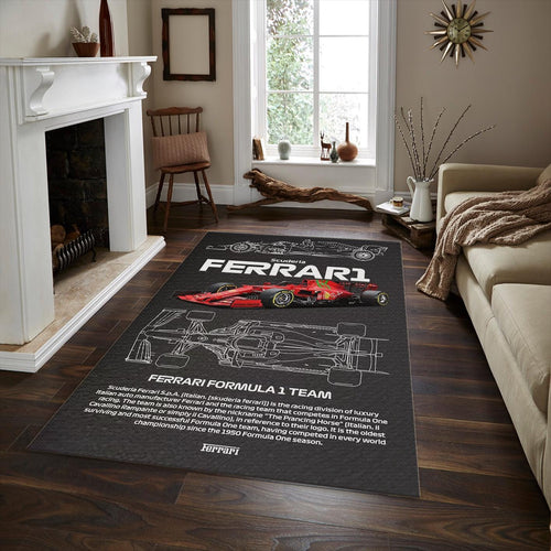 Ferrari F1 Rug, Ferrari F1 Racing Carpet - Car Enthusiast Gift