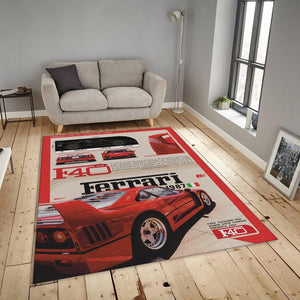 Ferrari F1 Rug Ferrari F40 Carpet Formula 1 Racing Carpet for