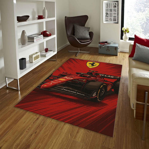Ferrari F1 Rug Ferrari F1 Car Rug Formula 1 Racing Carpet for