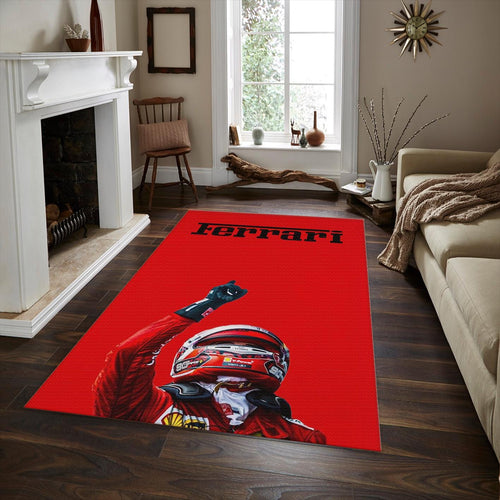Ferrari F1 Rug, Personalized Ferrari Racing Rug