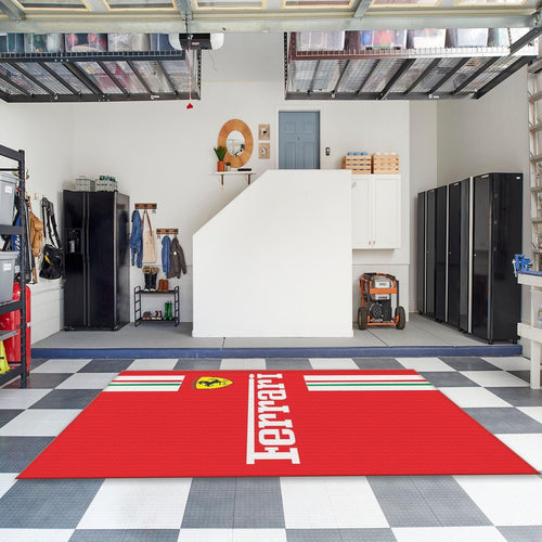 Ferrari F1 Rug, Ferrari Carpet: Racing Car Garage Rug