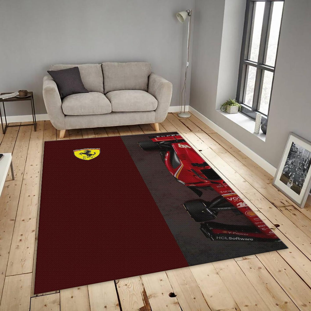 Ferrari F1 Rug, Ferrari F1 Car Rug: Personalized Garage Decor