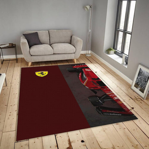Ferrari F1 Rug, Ferrari F1 Car Rug: Personalized Garage Decor