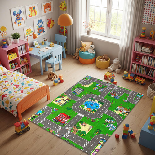 City Road Kids Play Rug, Nursery Decor
