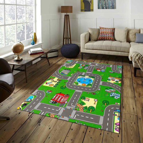 City Road Kids Play Rug, Nursery Decor