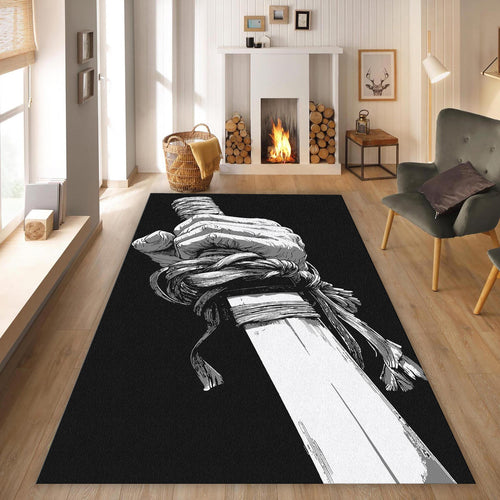 Sword Rug Knight Rug Living Room Rug Art Rug Katana Rug Anime Rug