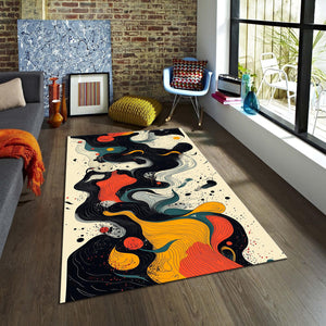 Modern Abstract rug, Abstract Forms Accent Carpet