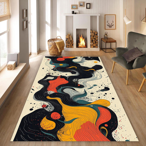Modern Abstract rug, Abstract Forms Accent Carpet