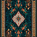 Oushak Turkish Kilim Rug, Abstract Forms Accent Carpet