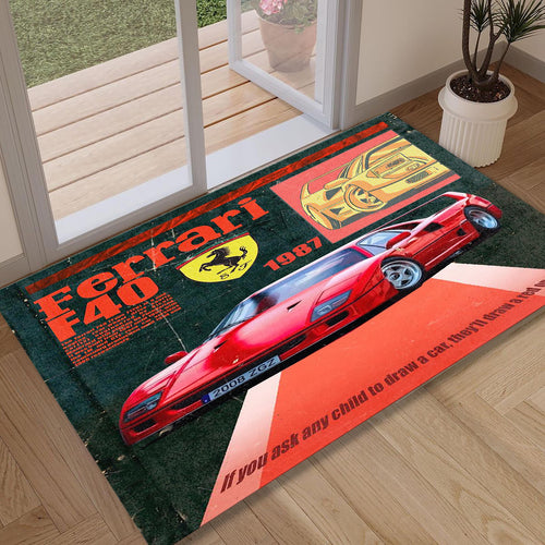 Ferrari F1 Rug Formula 1 Style Formula 1 Racing Carpet for Garage
