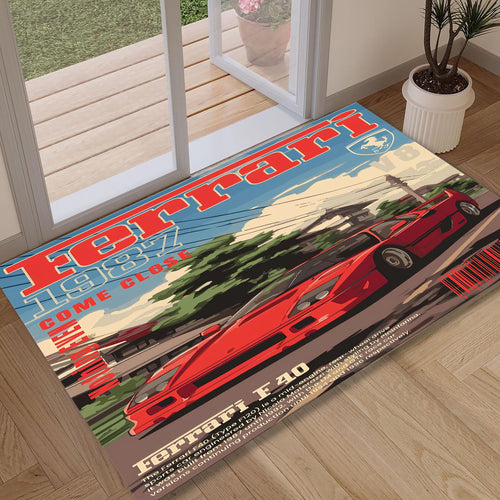 Ferrari F1 Rug Ferrari F40 Rug Formula 1 Racing Carpet for Garage