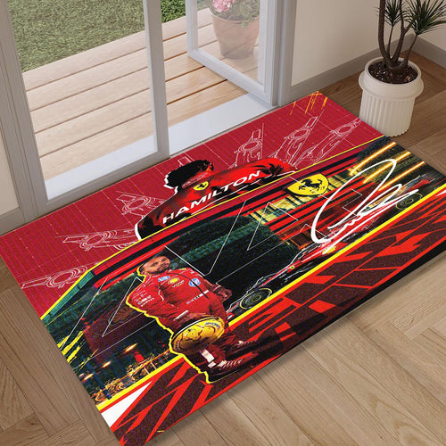 Ferrari F1 Rug Lewis Hamilton Rug Formula 1 Racing Carpet for
