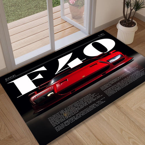 Ferrari F1 Rug Ferrari F40 Rug Formula 1 Racing Carpet for Garage