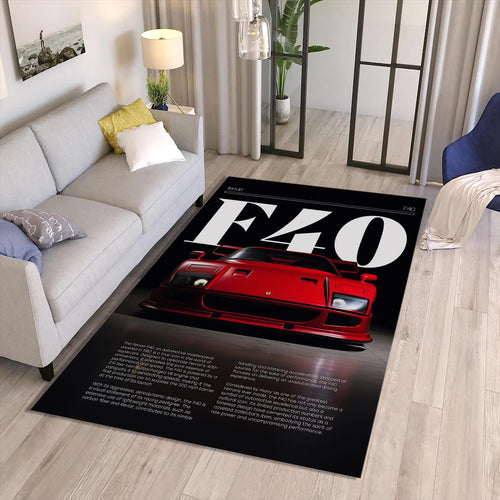 Ferrari F1 Rug Ferrari F40 Rug Formula 1 Racing Carpet for Garage