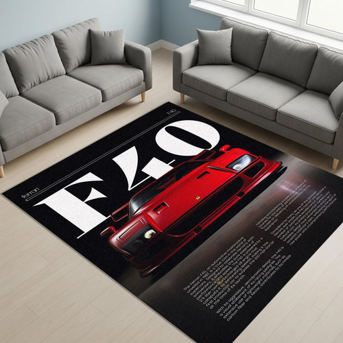 Ferrari F1 Rug Ferrari F40 Rug Formula 1 Racing Carpet for Garage