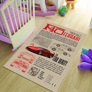 Ferrari F1 Rug Ferrari F40 Rug Formula 1 Racing Carpet for Garage
