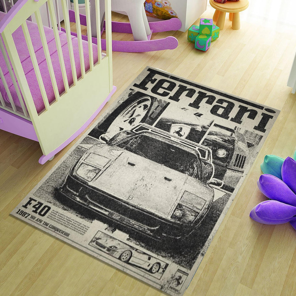 Ferrari F1 Rug Ferrari F40 Rug Formula 1 Racing Carpet for Garage