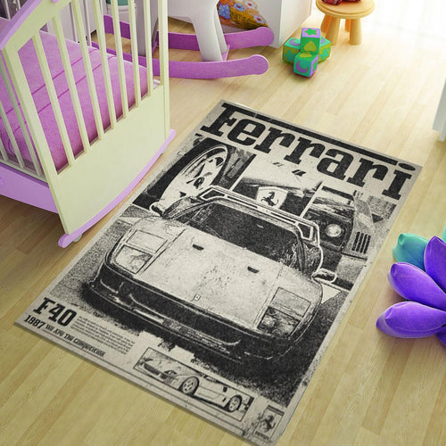 Ferrari F1 Rug Ferrari F40 Rug Formula 1 Racing Carpet for Garage