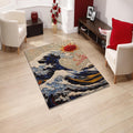 Japanese Hokusai Rug, Modern Abstract rug