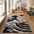 Japanese Hokusai Rug, Modern Abstract rug