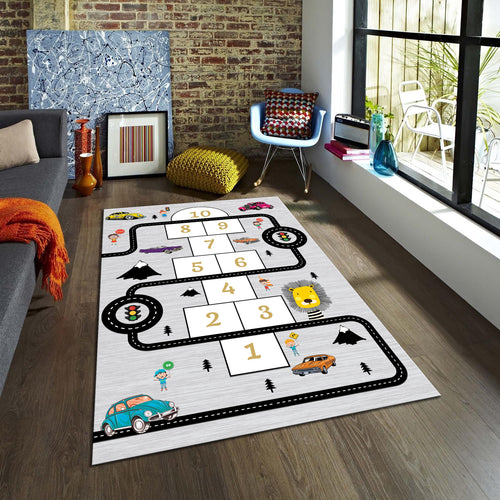 Hopscotch Rug Kids Play Rug Nursery Decor Playground Carpet Road