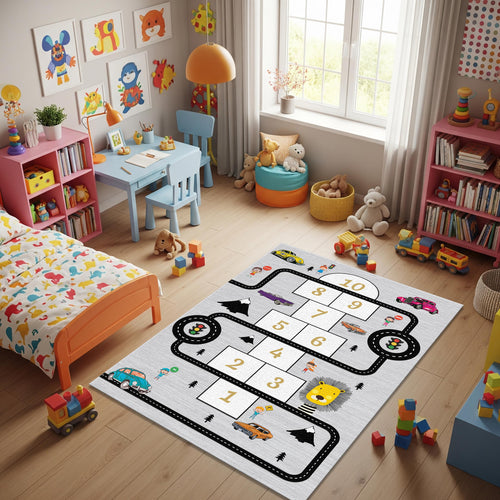 Hopscotch Rug Kids Play Rug Nursery Decor Playground Carpet Road
