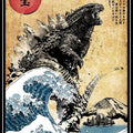 Godzilla Rug, Japanese Hokusai Rug