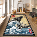 Godzilla Rug, Japanese Hokusai Rug