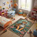 Tiger Rug Pink Rug Living Room Carpets Housewarming Gift Tibetian