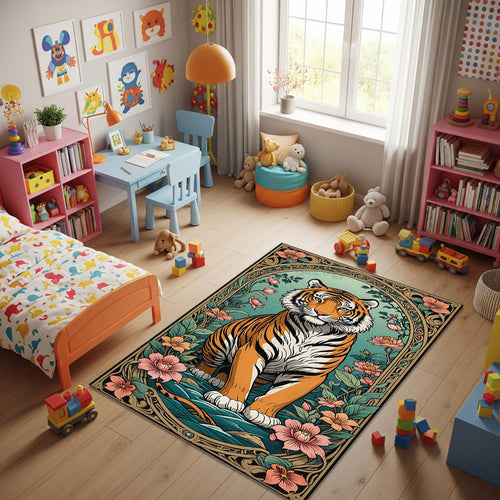 Tiger Rug Pink Rug Living Room Carpets Housewarming Gift Tibetian