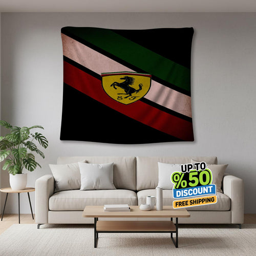 Ferrari F1 Rug, Ferrari Car Tapestry: Italy Wall Art