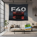 Ferrari F1 Rug, Ferrari F40 Tapestry: Car Wall Hanging