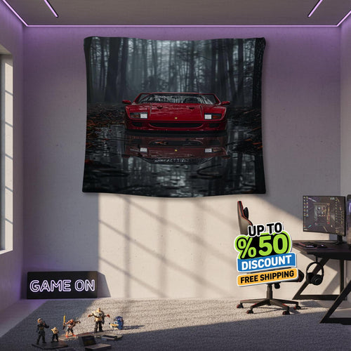 Ferrari F1 Rug, Ferrari F40 Tapestry: Car Lover Wall Decor