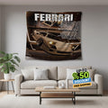 Ferrari F1 Rug, Ferrari F40 Tapestry: Car Lover Wall Decor