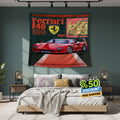 Ferrari F1 Rug Ferrari F40 Tapestry: Car Lover Wall Art Throw