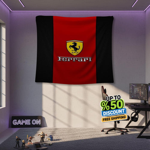 Ferrari F1 Rug, Ferrari Tapestry: Car Lover's Woven Wall Hanging