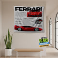Ferrari F1 Rug Ferrari F40 Tapestry: Car Lover Wall Decor Blanket