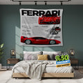 Ferrari F1 Rug Ferrari F40 Tapestry: Car Lover Wall Decor Blanket