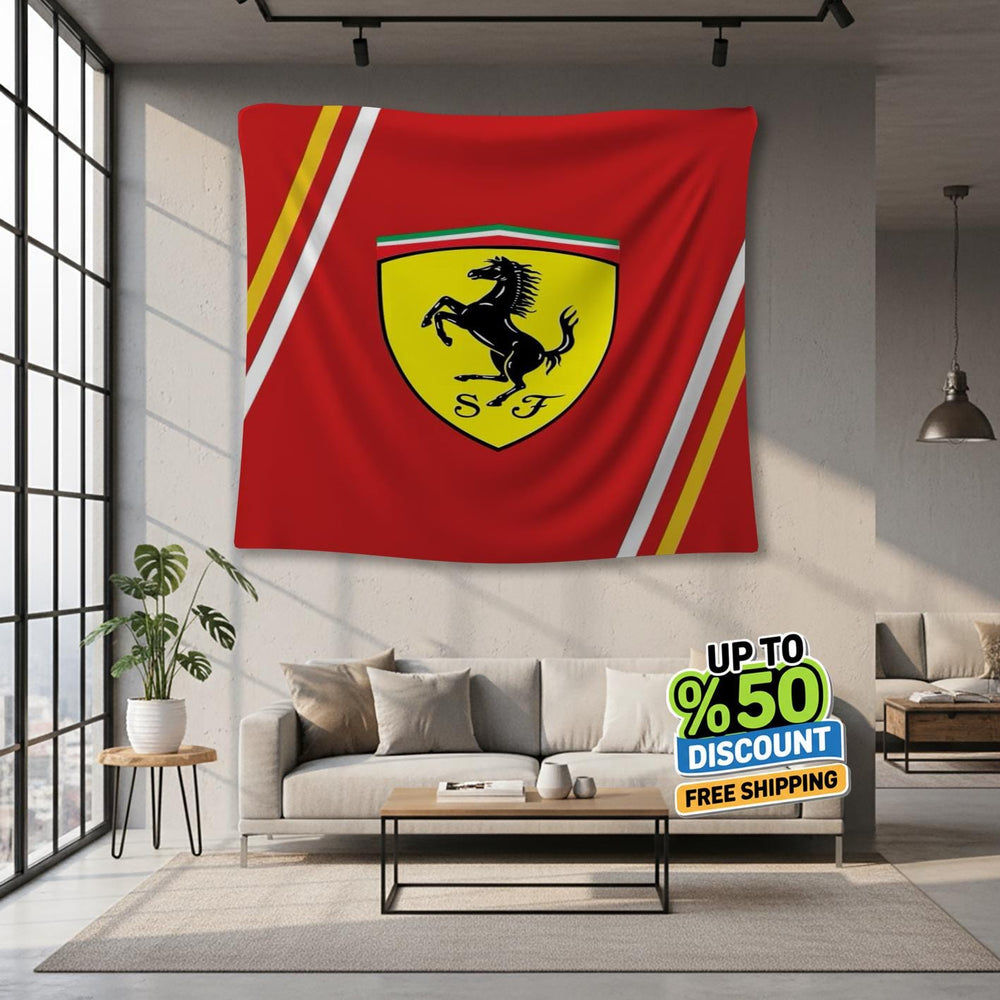 Ferrari F1 Rug, Ferrari Tapestry: Car Wall Hanging