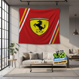 Ferrari F1 Rug, Ferrari Tapestry: Car Wall Hanging