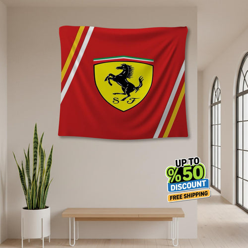 Ferrari F1 Rug, Ferrari Tapestry: Car Wall Hanging