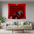 Ferrari F1 Rug, Ferrari F1 Tapestry: Car Racing Wall Art Decor