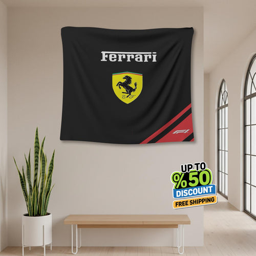 Ferrari F1 Rug, Ferrari Tapestry: Car Lover Gift