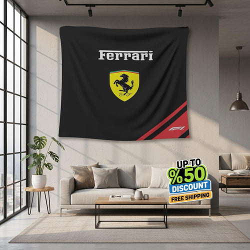 Ferrari F1 Rug, Ferrari Tapestry: Car Lover Gift